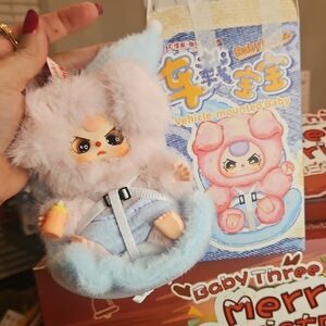 Cute Plush Baby Doll with Blue and Pink Outfit